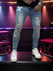SKINNY PLAYER JEANS - Blue - View 1