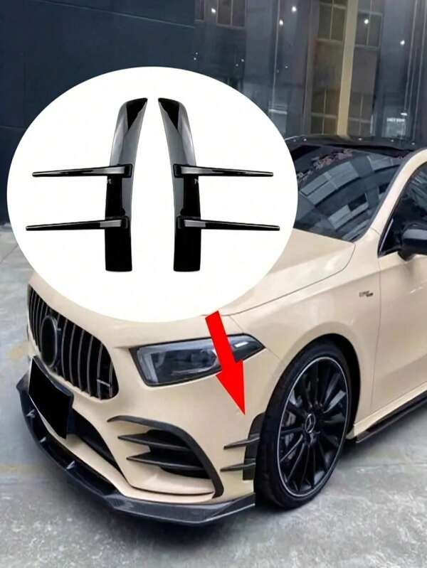 زوج من اكسسوار زخرفة تريم للمصد الأمامي بشكل غطاء فتحة الهواء لسيارات مرسيدس بنز الفئة A A180 A200 A220، أكسسوار تزيين لسيارات