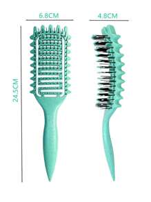 1 pièce Peigne frisottant, fabriqué en nylon et tiges de sarrasin, c'est un cadeau parfait pour la Saint-Valentin. Il a une fonction de massage et peut être utilisé sur les cheveux secs et mouillés pour démêler et lisser les cheveux sans nœuds. Compact et pratique, il est facile à transporter.