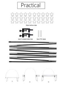 Ballonbogen Ständer, Tischstangenbasis mit Klemmen, verstellbarer Metallballonblumenbogenbasis, dekorierter Bogen für Party, Geburtstag, Hochzeit, Halloween, Weihnachten, Schwarz, verstellbarer Ballonbogen Ständer Set, neues wiederverwendbares Tischballonbogen Set mit Basis aus hochfester Glasfaserstrebe für DIY Party Hochzeit Geburtstag