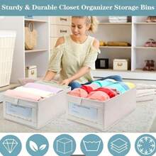1pc Linen Storage Box With Transparent Window, Cotton Fabric Storage Container For Organizing Clothes, Toys, Books, Essential For Home & Dorm