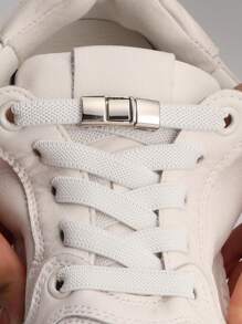 Lacets sans nœud avec boucle, accessoires en polyester blanc unisexes pour chaussures pour femmes et hommes, baskets, chaussures casual, chaussures blanches, chaussures de basket, chaussures de course, été