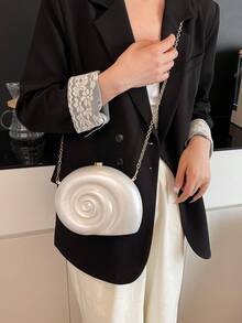 2025 New Cross-Border Niche Design Metal Acrylic Asymmetrical Shoulder Cross Dressing Bag Fashion Small Bag - White - View 7