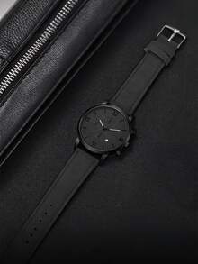 Men's Watch Calendar Feature Stylish Round Dial Quartz Watch Pu Strap Suitable For Men Party,Holiday,Birthday Wear Or As Brother,The Best Gift For A Man(No Box) - Multicolor - View 4