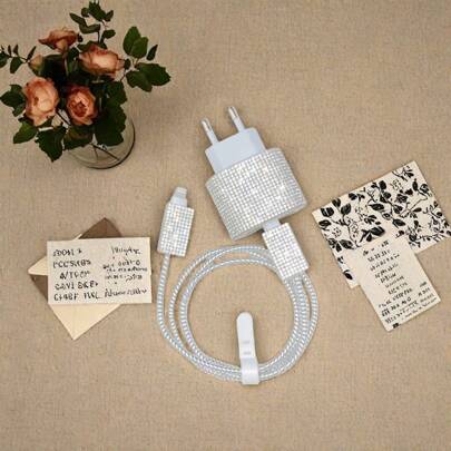 3 Pieces Set, UK Standard 18W/20W Transparent Charger Case Compatible With IPhone 13/14/15/16, TPU Cable & Charger Head Protector, Gift, Electronic Office Accessories Cable Protector, Charger Protector