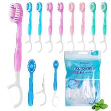 Portátil 5-en-1 Cepillo de dientes y hilo dental, sabor a menta para una limpieza bucal profunda diaria, perlas efervescentes para un aliento fresco para parejas, familia y vuelta al cole, 40 piezas - Blanco - Ver 14