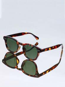 New Vintage Round Small Frame Rivet Personalized Fashion Fashion Glasses, High-End Simple Versatile Beach Party Fashion Glasses For Men And Women, Suitable For Daily Wear - Multicolor - View 12