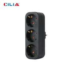 CILIA 1/2pcs European Standard 3-IN-1 Power Strip, 16A/250V, Weight:110g, Carry It With You At All Tian,For Indoor Office, Kitchen, Living Room,Dorm Room Essentials College,White/Black