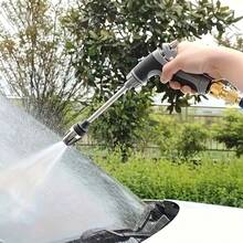 1PCHigh Pressure Car Wash Telescopic Hose, With Adjustable Nozzle - Durable Silicone, Flexible Pipe, American Standard Threaded Connectors, Multi-Functional Nozzle Design, For Yard, Lawn And Garden,