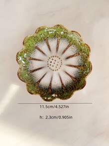 1 szt. Ceramiczna taca do przechowywania, Nordic Creative Reactive Glaze w stylu japońskim, wysokiej klasy, elegancka, gradientowa, płaska miska w kształcie kwiatu lotosu, odpowiednia do hoteli, sklepów jubilerskich, restauracji, biur, wystaw, kuchni, salonów, łazienek, wystroju wnętrz, biżuterii, akcesoriów do włosów, artykułów codziennego użytku, zapachów, mydła, powrotu do szkoły