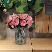 1 pièce/3 pièces Bouquet de fleurs de rose artificielles Fleurs de pivoines fausses à toucher réel pour la décoration de la maison, du mariage, de la fête, des centres de table, de la Fête des Mères