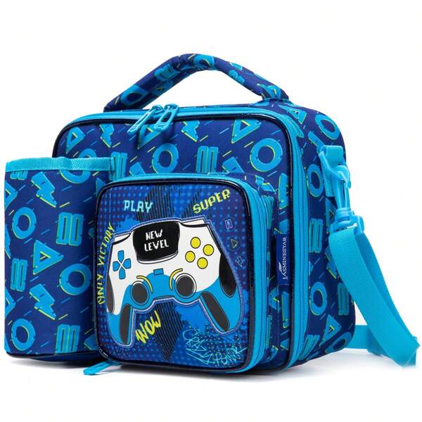 1pc Lunch For Boys Cute Boys Crossbody Bag Kids Lunch Bag For Boys Insulated Hot And Cold Fresh-Keeping Bag With Adjustable Shoulder Strap