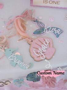 Mermaid Party Tags, Personalized Name Bag Tags, Gift Tags, Seahorse Shell Basket Tags, Mermaid Gift Tags, Mermaid Birthday, Underwater World, Underwater World, Summer Back To School Tags