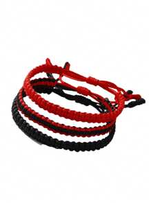 3pcs Fashionable Handmade Braided Bracelets, Versatile & Adjustable For Daily Wear