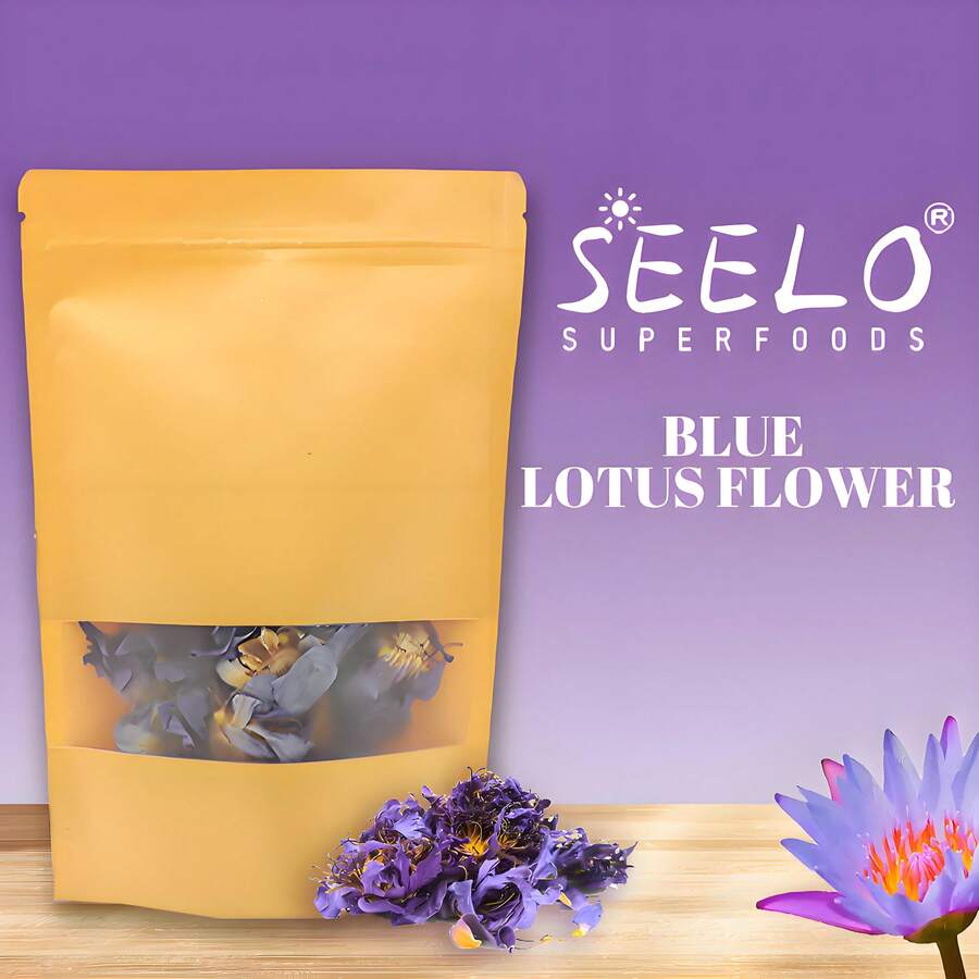 Seelo 1.76oz Egyptian Blue For Lotus Flower Tea -  50g/Bag Whole Blossom, Hypoallergenic, Freshness Guaranteed, Gift Collection. - 50g(1.75oz) - 查看 1