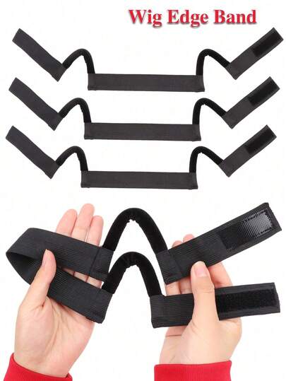 Lace Melt Wig Band With Ear Hanger New Arrival Wig Band With Ear Cut Outs 3.5Cm 3Cm Width Lace Melting Band Black Wig Edge Lace Frontal Melt Adjustable Wrap To Lay Scarf Wig Band With Ear Protection Lace Edge Band