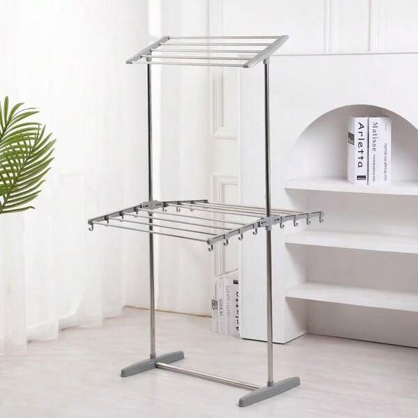 Adjustable Retractable Clothesline, Drying Rack, Stainless Steel Freestanding Clothes Drying Rack With Adjustable Bar - Suitable For Drying Towels, Underwear, Etc. - Suitable For Balcony And Home Use, Space-Saving Clothes Drying Rack