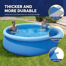 Inflatable Above Ground Pool, Outdoor Top Ring Blow Up Pool Easy Set - Màu xanh lam - Xem 3