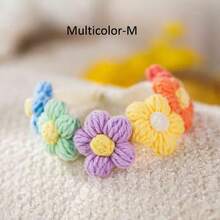 1 Stück handgefertigter, bunt gestrickter Blumen-Halskragen für Katzen/Hunde, süßes Haustierzubehör