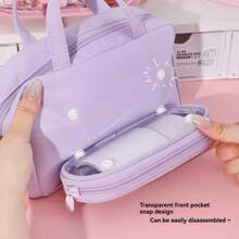 2pcs/Set Back To School Pencil Case, Large Capacity Pencil Bag, Student Stationery Organizer, Multi-Functional Cosmetic Bag, Blank Student Storage Pouch, Minimalist Handbag,Pencil Pouch,School Bag
