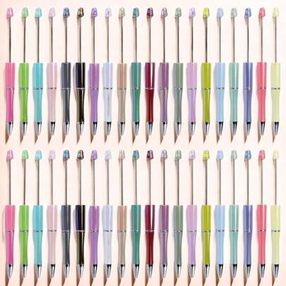 60pcs/Set Macaron Color Rainbow UV Coated Bead Gel Pen Refill DIY Jewelry Making Creative Craft Supplies Kit