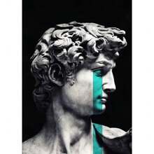 1pc Wall Arts Posters Optional Frame Modern Canvas Posters, David Statue Graffiti Art Canvas Painting David Head Sculpture Posters And Print Street Wall Arts Picture Room Decoration, Frameless ,Wall Art With Frame