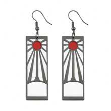 1 par de aretes personalizados con el estilo de Kamado Tanjirou del anime, con el diseño del borde de la espada asesina de fantasmas, para uso diario