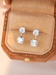 GAGAFEEL 1 Paar exquisite, elegante und modische S925 Sterling Silber Ohrringe, besetzt mit kubischem Zirkonia für den täglichen Gebrauch von Frauen, Schmuck, Feiertagsgeschenke, Schmuck und Muttertagsgeschenke