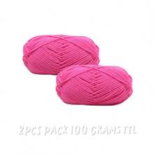 2Pcs 5-Ply Cotton Yarn Suitable For DIY Knitting Bags, Scarves, Hats, Sweaters, Home Textiles, Weight 100g