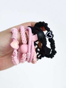 10pcs/5pcs Multicolor High Elasticity Hair Ties, Damage-Free, Suitable For High Ponytails, Long-Lasting,Hair Accessories,Hair Rope, Hair Bobbles