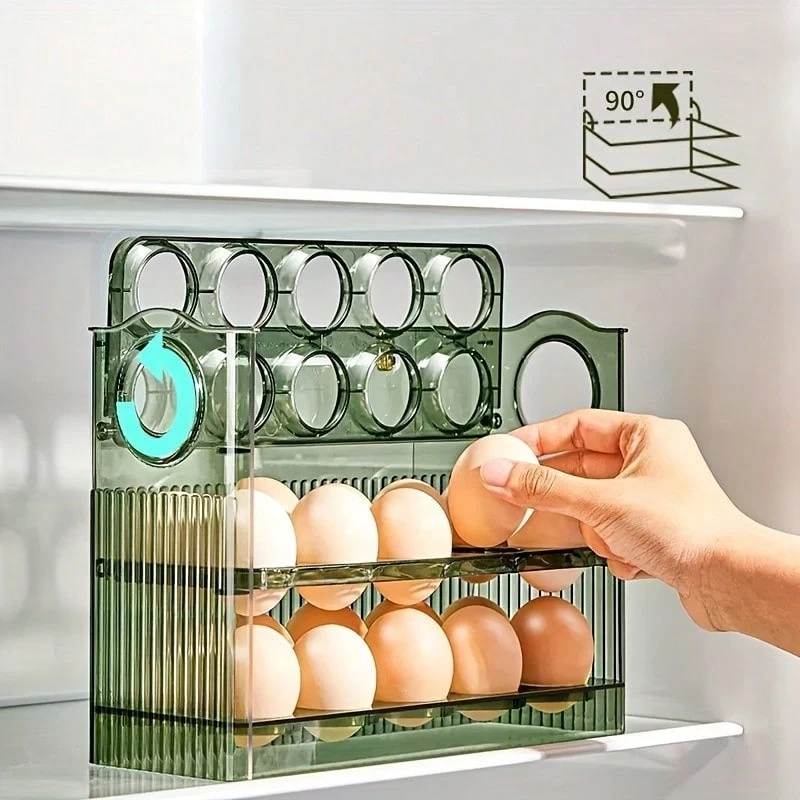 Christmas-Exclusive Egg Rack For Convenient Storage And Counting Of Eggs. One Box Can Hold 30 Christmas Refrigerator Egg Racks - Green - View 1
