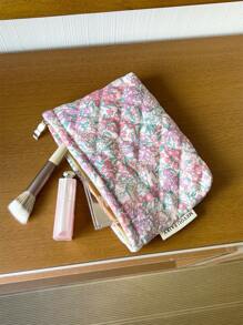Bolsa de almohada portátil, bolsa de maquillaje grande, bolsa de cosméticos, bolsa de viaje, bolsa de maquillaje grande para niñas, bolsa de almacenamiento dulce, regalos para chicas adolescentes, bolsa de maquillaje de verano para mujeres, bolsa de cosméticos con estampado floral, organizador de maquillaje vintage, bolsa de artículos de tocador para viaje para brochas de maquillaje, cuidado de la piel y esmalte de uñas en gel - perfecto como regalo para niñas, amigas, cumpleaños, bodas, fiestas, suministros de maquillaje, herramientas de maquillaje, bolsa de almacenamiento, artículos de viaje