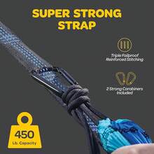 Durable 400 Lb Capacity Nylon Camping Hammock Chair, Available In Double Or Single Sizes With Tree Straps - Black - View 4