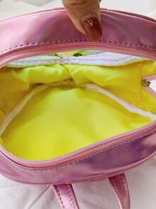 1个全息外星人设计新奇包，迷你新奇包，PVC材质，外星人图案，拉链链条，透明包，适合工作、旅行，女士变色激光包，单肩包，拉链斜挎包，休闲购物袋，完美个性新奇礼物