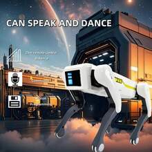 Perro robot de juguete inteligente, juguete interactivo de acrobacias, puede bailar, música, control remoto por voz, programación, con control remoto y aplicación, mascotas electrónicas, ideal para regalar. - Blanco - Ver 3