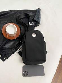 Fashionable Versatile Vintage Large Capacity Travel Lightweight Crossbody Bag - Black - View 7