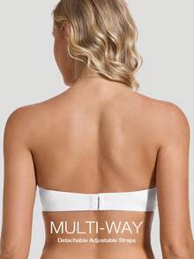 Wingslove Women's 1/2 Cup Seamless Wirefree Bra Backless Strapless Bras Multiway Contour Lift Up Soft & Comfortable For Daily Wear