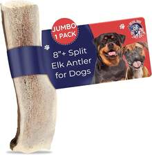 Devil Dog Pet Co. Elk Antlers Dogs, Medium 5+, 1 Pack, Grade A Long Lasting Chew Aggressive Chewers, Premium USA Naturally Shed Antler – Healthy, No Odor, Durable Dog Chew - 分割 - 特大 - 1 包 - 查看 5