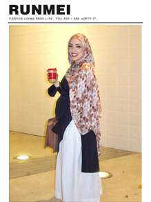1 buc. Hijab-uri musulmane cu imprimeu cald în acuarelă, model premium Ombre, imprimare în marmură, eșarfă elegantă pentru femei, eșarfă pentru cap, material moale, eșarfă multifuncțională cu protecție solară/rezistent la vânt, potrivită pentru viața de zi cu zi/petreceri/ocazii de banchet, accesorii Abaya