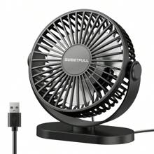 Ventilador de escritorio de verano, ventilador portátil USB con inclinación de 360°, ventilador personal plegable con 3 velocidades, ultra silencioso, ventilador de mesa para estudiantes, dormitorio, pequeño ventilador de enfriamiento y refrigerador de aire