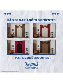 Dennis Confecções Curtains - Café y blanco - Ver 3
