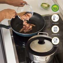 2 pièces Couvercle universel pour casseroles, poêles et poêles, couvercle de casserole avec rebord en silicone résistant à la chaleur et verre trempé, convient aux casseroles et poêles de 6 ", 7 ", 8 ", 9,5 ", 10,5 ", 11 " de diamètre