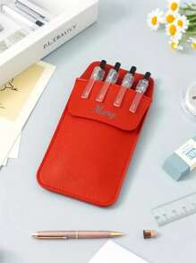 Estuche personalizable/PU para bolígrafos, con bolsillo con cremallera a prueba de fugas, gran capacidad, bolsa portátil para almacenamiento de bolígrafos, estuche de lápices personalizado, bolsa para bolígrafos de gran capacidad y estilo sencillo, multifuncional, ornamental, reutilizable, moderna, colorida, linda, vintage, de dibujos animados, para trabajadores, clientes, estudiantes, niños, para negocios/trabajo/oficina, para la escuela, vuelta al cole, suministros escolares, para la oficina, para el aula, para regalos de maestros, para la universidad, para colegas, para dormitorios, para maestros, para niños y niñas, para adolescentes, estudiantes de escuela secundaria junior, estudiantes de escuela secundaria, estudiantes universitarios, de primer año, de segundo año, estudiantes de cursos inferiores.