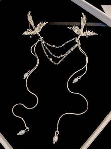 Elegant Copper Phoenix & Faux Pearl Tassel Brooch: Suitable As Gifts And For Formal Occasions, All Seasons School Office Accessories Shirts Jacket Jewelry Christmas Halloween Clothes Pin Funny Cute Teacher Gifts Costume Accessories Bag Charms - Brooch - View 2