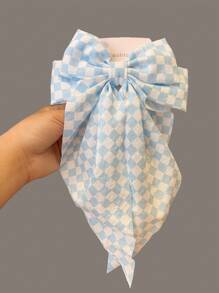 1pc Women's Korean-Style Double Layer Long Ribbon Ditsy Floral Big Bow Hair Clip, Sweet Fabric Spring Clamp Barrette ,Hair Accessory ,School Accessories, Claw Clips, Clips For Hair, Hair Slide, Hair Claws