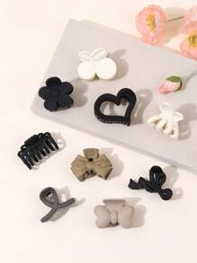 Set de 9 pinzas para el pelo de colores variados para niñas, pinzas para el pelo de tela, accesorios de moda para el cabello con forma de caimán, regalos