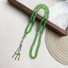 1 pieza Pulsera rosario de 99 cuentas cristal plano de 8mm, Tasbih de oración diaria de Oriente Medio