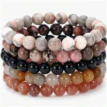 5 Pieces Natural Stone Bead Bracelets, Grounding Set,Stackable Energy Bracelets Crystal ,Suitable For Daily Wear By Women And Men