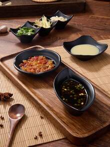 1pc/4pcs Seasoning Dip Bowl, Sturdy And Shatterproof, For Dips And Condiments, Sauce Tray, Snacks, Side Dishes, Cheese And Ketchup, Ideal Kitchen And Restaurant Match, Christmas Gift,School Supplies