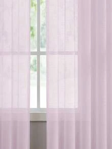 1pc Versatile White Sheer Curtain, Lightweight, Delicate Texture, Breathable, Semi-Transparent, Fresh Style For Balcony & Bedroom - Mauve Purple - View 5